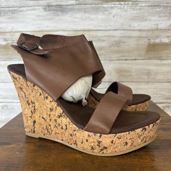 Corkys Aurora Chocolate Wedge Cork Sandals Women’s Size 10 - Picture 1 of 8